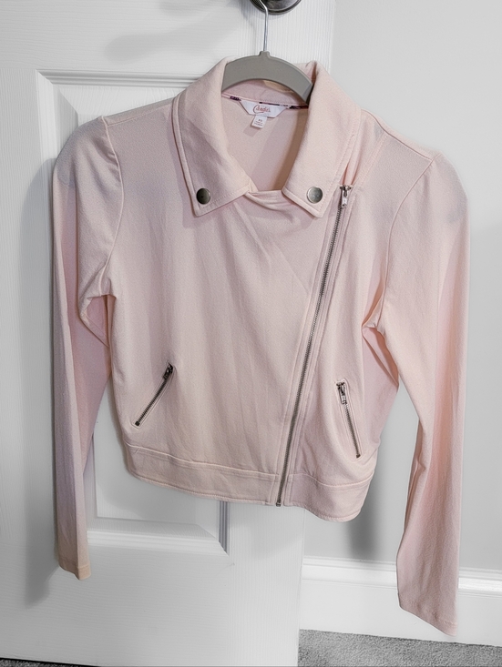 Candie's Jackets & Blazers - Candie's Pale Pink Lightweight Zip Moto Jacket Size XS